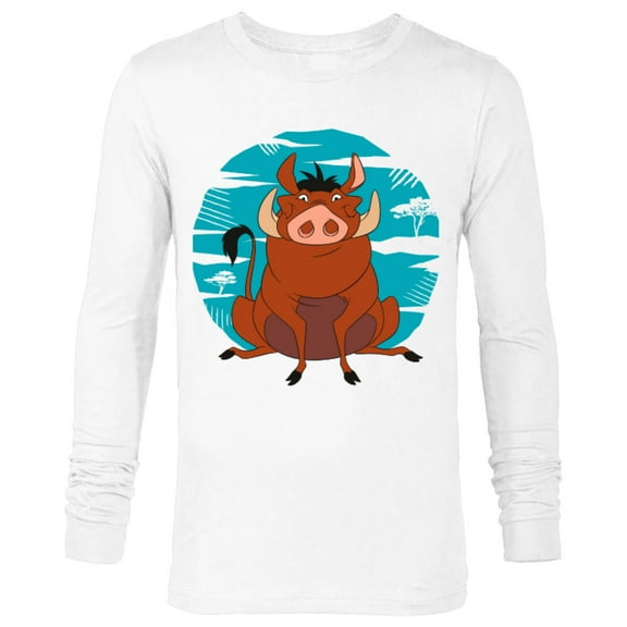 Disney The Lion King Happy Pumbaa - Long Sleeve T-Shirt for Men -Customized-White