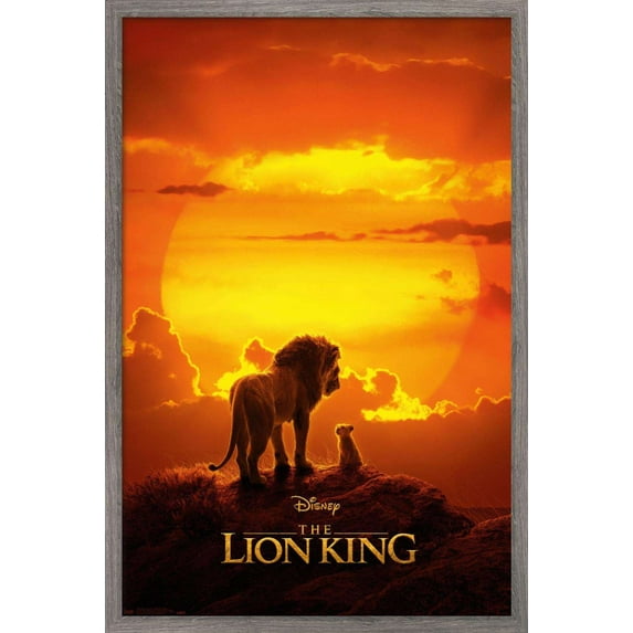 Disney The Lion King - Mufasa And Simba Wall Poster, 14.725" x 22.375", Framed