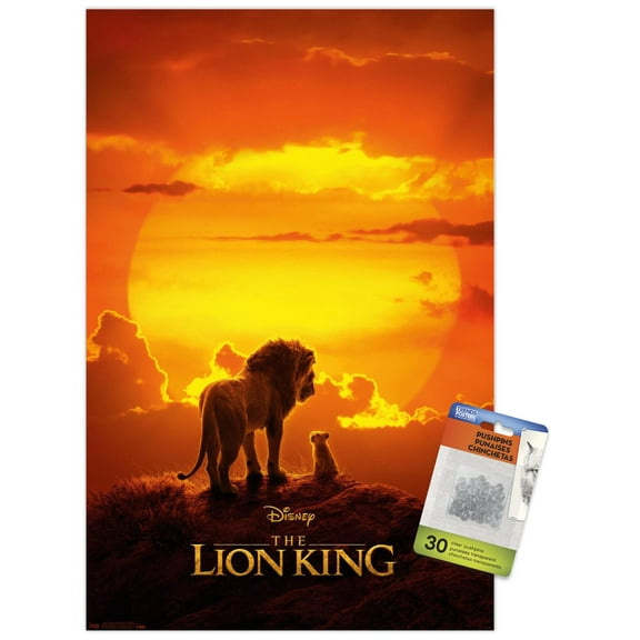 Disney The Lion King - Mufasa And Simba Wall Poster with Push Pins, 14.725" x 22.375"