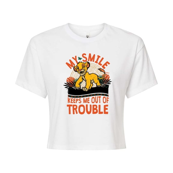 Disney - The Lion King - My Smile Keeps Me Out Of Trouble - Juniors Cropped Cotton Blend T-Shirt