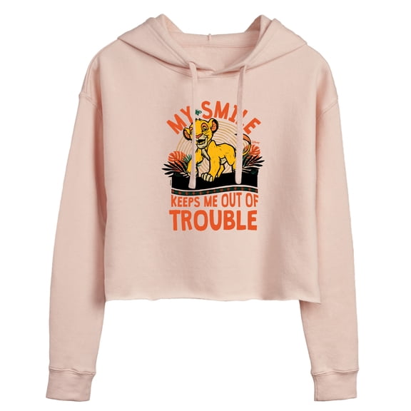 Disney - The Lion King - My Smile Keeps Me Out Of Trouble - Juniors Cropped Pullover Hoodie