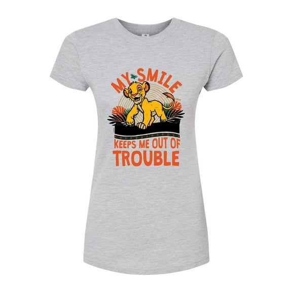 Disney - The Lion King - My Smile Keeps Me Out Of Trouble - Juniors Fitted Graphic T-Shirt