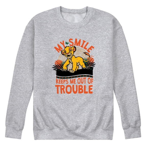 Disney - The Lion King - My Smile Keeps Me Out Of Trouble - Men's Crew Neck Fleece Pullover