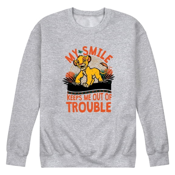 Disney - The Lion King - My Smile Keeps Me Out Of Trouble - Men's Crew Neck Fleece Pullover
