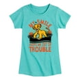 thumbnail image 1 of Disney - The Lion King - My Smile Keeps Me Out Of Trouble - Toddler & Youth Girls Raglan Graphic T-Shirt, 1 of 4