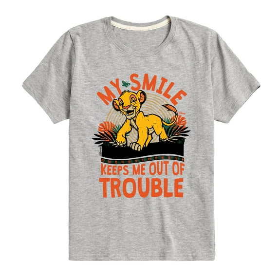 Disney - The Lion King - My Smile Keeps Me Out Of Trouble - Toddler & Youth Short Sleeve Graphic T-Shirt