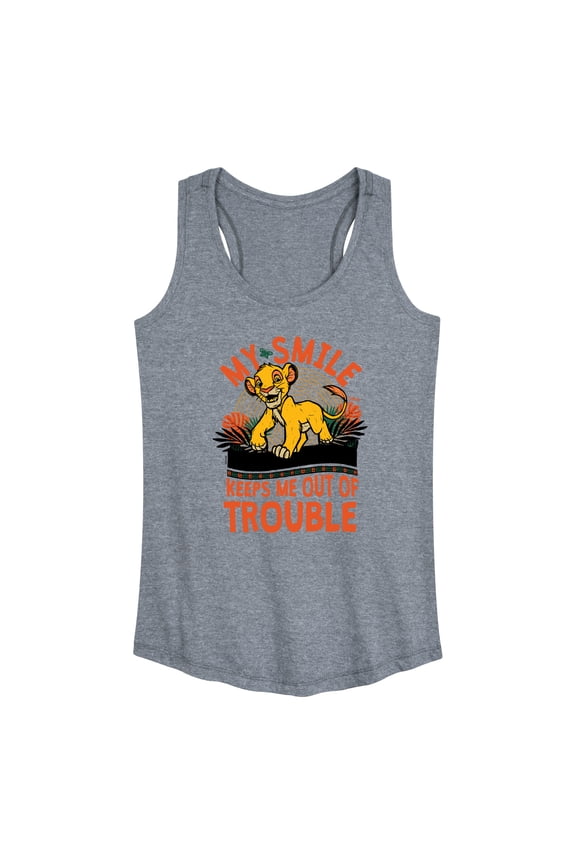 - The Lion King - My Smile Keeps Me Out Of Trouble - Women's Racerback Tank Top