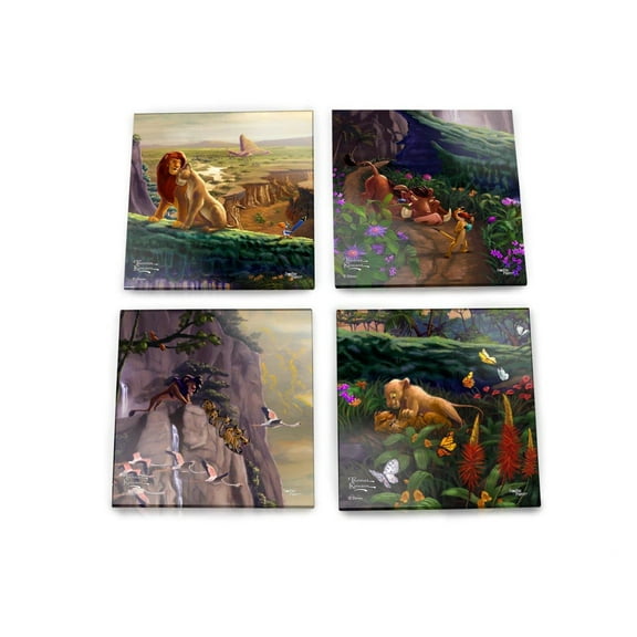 Disney (The Lion King - Return to Pride Rock) StarFire Prints Glass Coaster Set of Four