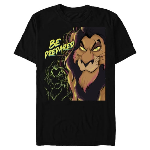 Disney The Lion King Scar Be Prepared Villains Halloween - Short Sleeve Blended T-Shirt for Adults - Customized-Black