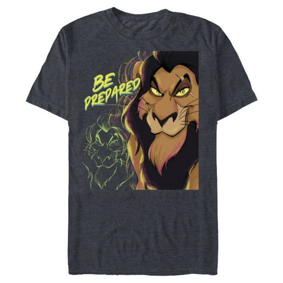Disney The Lion King Scar Be Prepared Villains Halloween - Short Sleeve Blended T-Shirt for Adults - Customized-Navy Heather