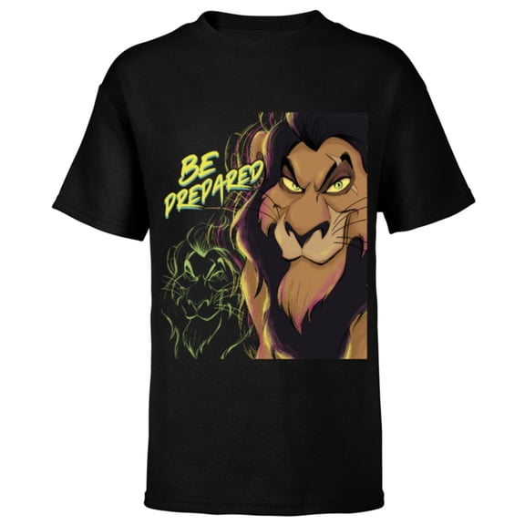 Disney The Lion King Scar Be Prepared Villains Halloween - Short Sleeve T-Shirt for Kids - Customized-Black