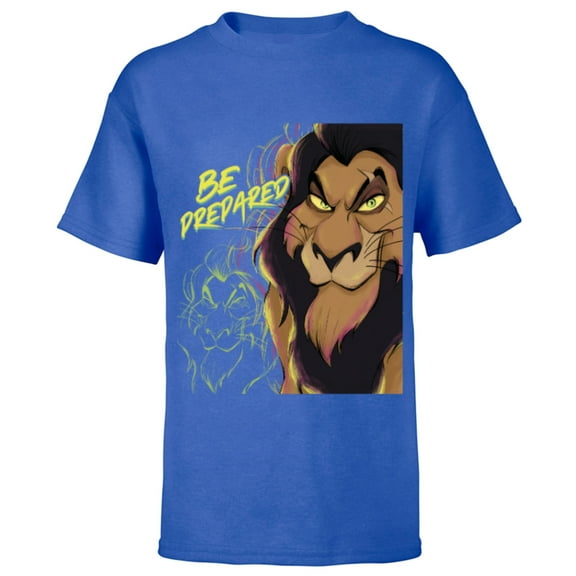 Disney The Lion King Scar Be Prepared Villains Halloween - Short Sleeve T-Shirt for Kids - Customized-Royal