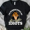 thumbnail image 1 of Disney The Lion King Scar Portrait, Scar I'm Surrounded By Idiots Shirt, Disneyland Family Vacation Gift Unisex Adult T-shirt Kid T-shirt, 1 of 5