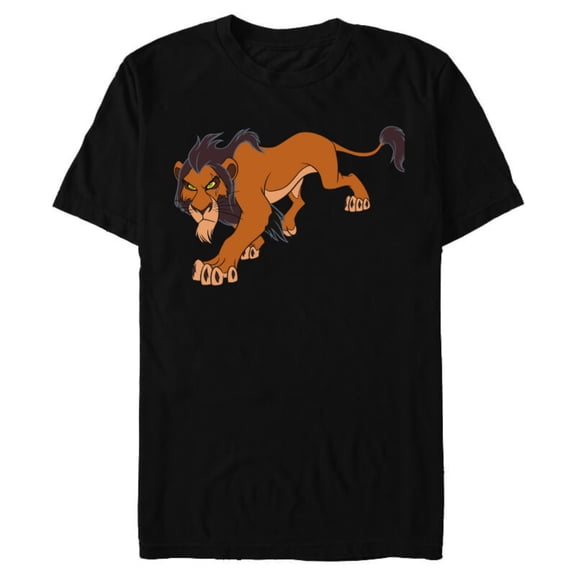 Disney The Lion King Scar Prowling - Short Sleeve Blended T-Shirt for Adults -Customized-Black