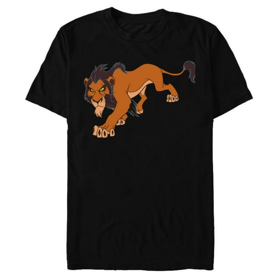 Disney The Lion King Scar Prowling - Short Sleeve Blended T-Shirt for Adults -Customized-Black