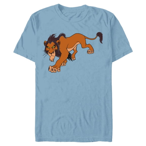 Disney The Lion King Scar Prowling - Short Sleeve Blended T-Shirt for Adults -Customized-Ocean Blue