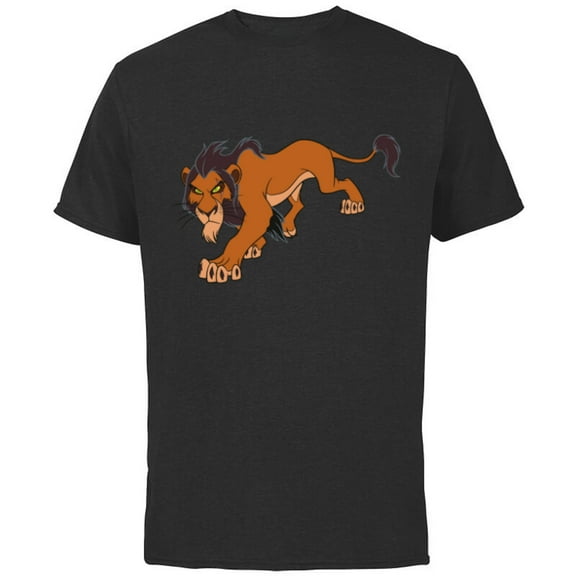 Disney The Lion King Scar Prowling - Short Sleeve Cotton T-Shirt for Adults -Customized-Black