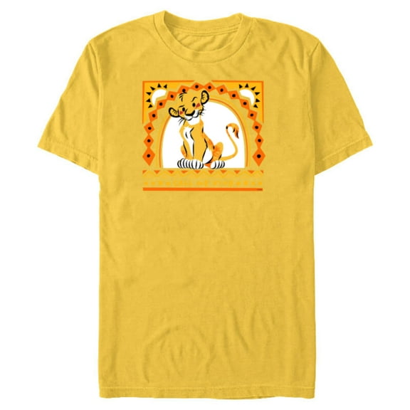 Disney The Lion King Simba Call Me King - Short Sleeve Blended T-Shirt for Adults - Customized-Yellow