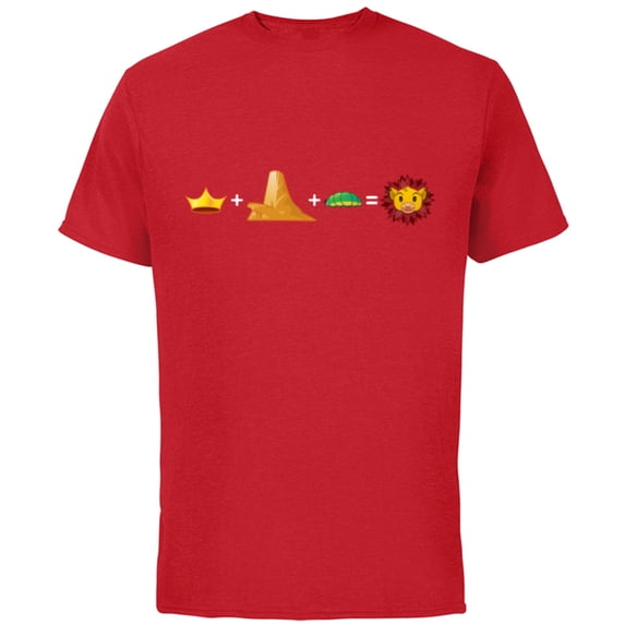 Disney The Lion King Simba Emoji Code Formula - Short Sleeve Cotton T-Shirt for Adults - Customized-Red
