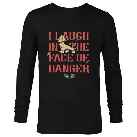 Disney The Lion King Simba I Laugh in the Face of Danger - Long Sleeve T-Shirt for Men - Customized-Black