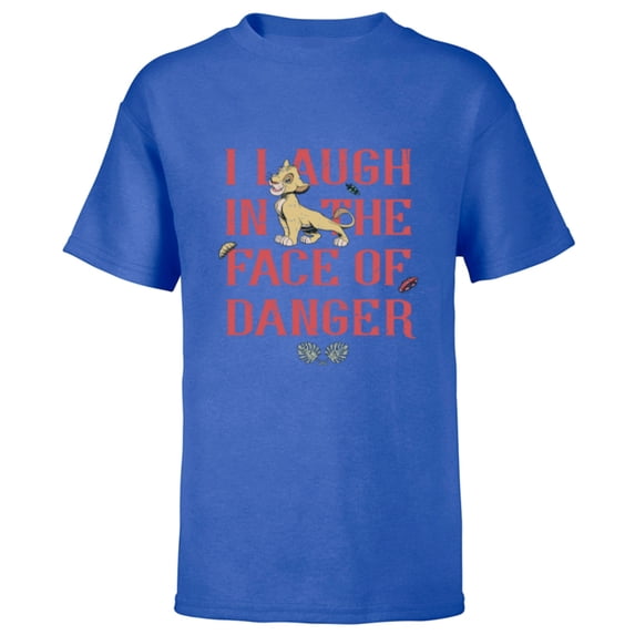 Disney The Lion King Simba I Laugh in the Face of Danger - Short Sleeve T-Shirt for Kids - Customized-Royal