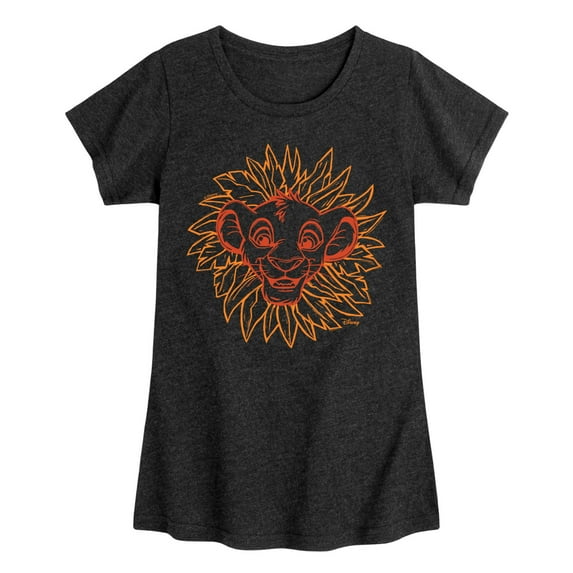 Disney - The Lion King - Simba Linocut - Toddler & Youth Girls Raglan Graphic T-Shirt