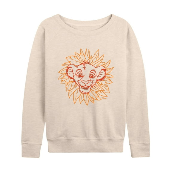 Disney - The Lion King - Simba Linocut - Women's Lightweight French Terry Long Sleeve Shirt