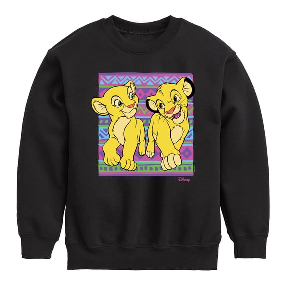 Disney - The Lion King - Simba Nala Pattern - Toddler & Youth Crewneck Fleece Sweatshirt