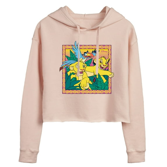 Disney - The Lion King - Simba Nala Zazu - Juniors Cropped Pullover Hoodie