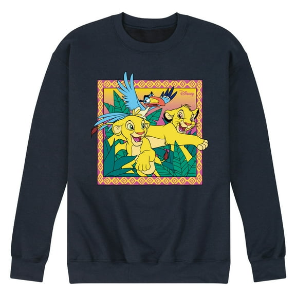 Disney - The Lion King - Simba Nala Zazu - Men's Crew Neck Fleece Pullover