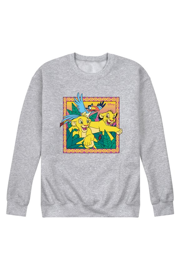- The Lion King - Simba Nala Zazu - Men's Crew Neck Fleece Pullover