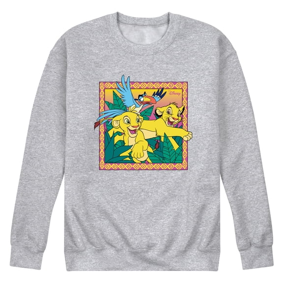 Disney - The Lion King - Simba Nala Zazu - Men's Crew Neck Fleece Pullover
