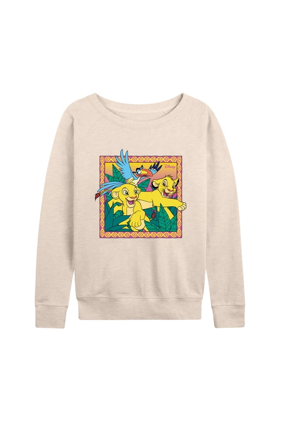 - The Lion King - Simba Nala Zazu - Women's Lightweight French Terry Long Sleeve Shirt