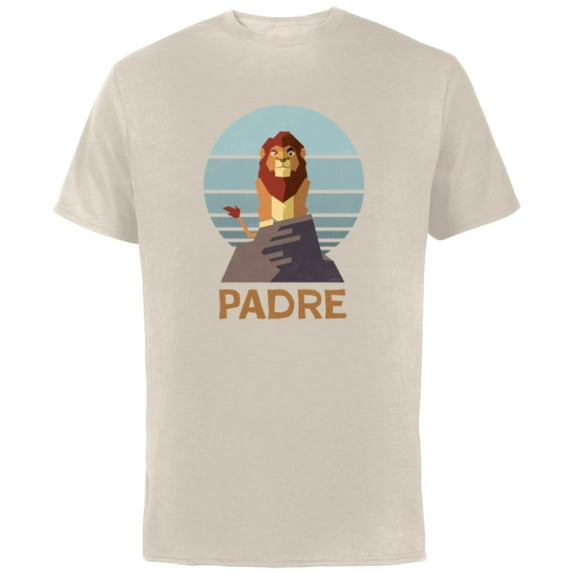 Disney The Lion King Simba Padre Día del Padre Father’s Day - Short Sleeve Cotton T-Shirt for Adults - Customized-Natural