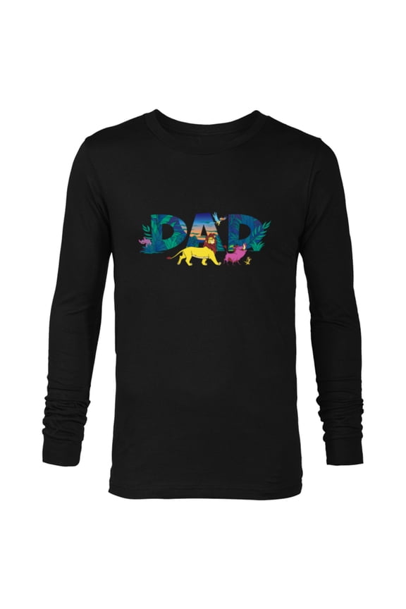 The Lion King Simba & Pals Dad Father’s Day Birthday - Long Sleeve T-Shirt for Men - Customized-Black