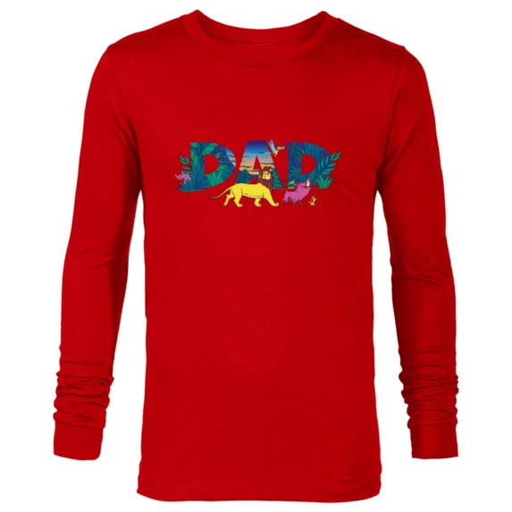 Disney The Lion King Simba & Pals Dad Father’s Day Birthday - Long Sleeve T-Shirt for Men - Customized-New Red