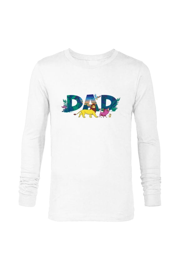 The Lion King Simba & Pals Dad Father’s Day Birthday - Long Sleeve T-Shirt for Men - Customized-White