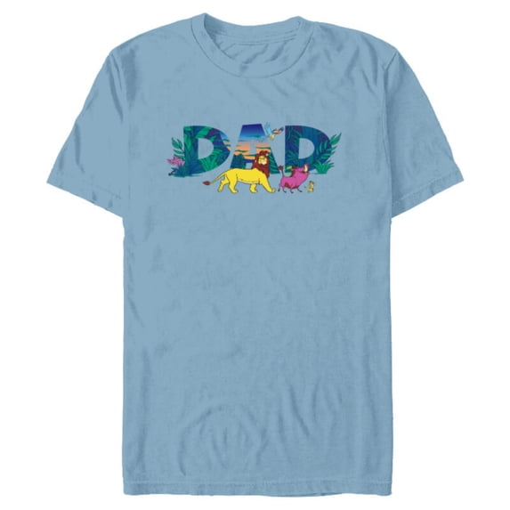 Disney The Lion King Simba & Pals Dad Father’s Day Birthday - Short Sleeve Blended T-Shirt for Adults - Customized-Ocean Blue