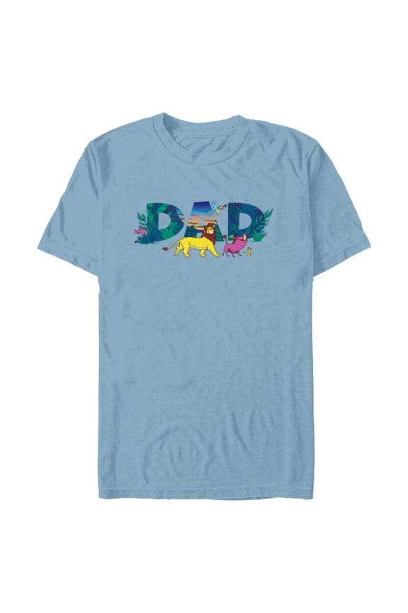 The Lion King Simba & Pals Dad Father’s Day Birthday - Short Sleeve Blended T-Shirt for Adults - Customized-Ocean Blue