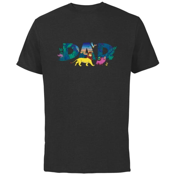 Disney The Lion King Simba & Pals Dad Father’s Day Birthday - Short Sleeve Cotton T-Shirt for Adults - Customized-Black