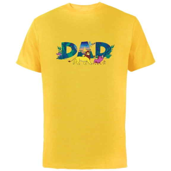 Disney The Lion King Simba & Pals Dad Father’s Day Birthday - Short Sleeve Cotton T-Shirt for Adults - Customized-Yellow