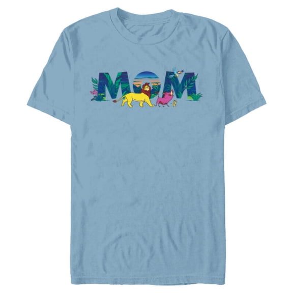 Disney The Lion King Simba & Pals Mom Mother’s Day Birthday - Short Sleeve Blended T-Shirt for Adults - Customized-Ocean Blue