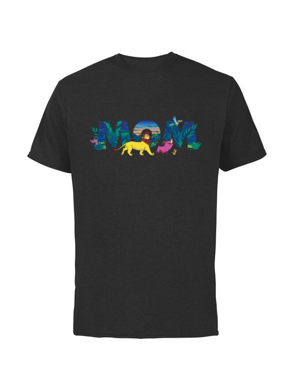 The Lion King Simba & Pals Mom Mother’s Day Birthday - Short Sleeve Cotton T-Shirt for Adults - Customized-Black