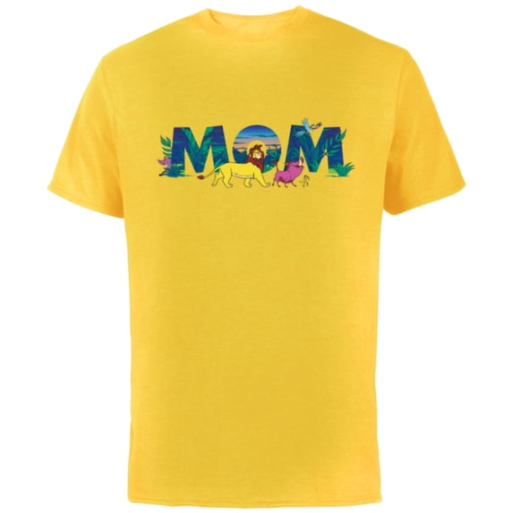 Disney The Lion King Simba & Pals Mom Mother’s Day Birthday - Short Sleeve Cotton T-Shirt for Adults - Customized-Yellow