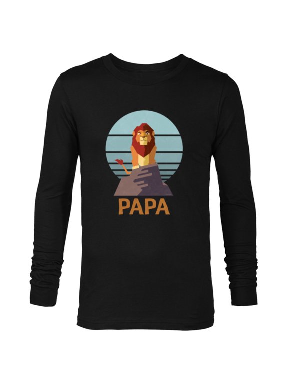 The Lion King Simba Papa Día del Padre Father’s Day - Long Sleeve T-Shirt for Men - Customized-Black