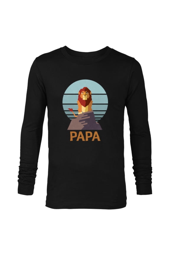 The Lion King Simba Papa Día del Padre Father’s Day - Long Sleeve T-Shirt for Men - Customized-Black