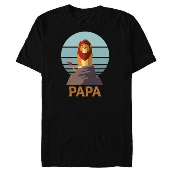 Disney The Lion King Simba Papa Día del Padre Father’s Day - Short Sleeve Blended T-Shirt for Adults - Customized-Black