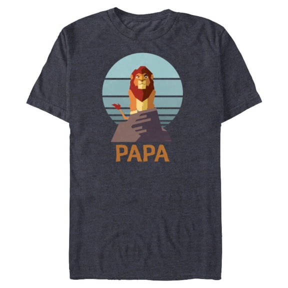 Disney The Lion King Simba Papa Día del Padre Father’s Day - Short Sleeve Blended T-Shirt for Adults - Customized-Navy Heather