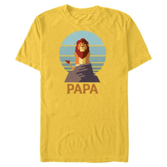 Disney The Lion King Simba Papa Día del Padre Father’s Day - Short Sleeve Blended T-Shirt for Adults - Customized-Yellow