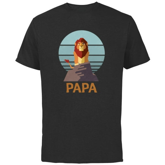 Disney The Lion King Simba Papa Día del Padre Father’s Day - Short Sleeve Cotton T-Shirt for Adults - Customized-Black